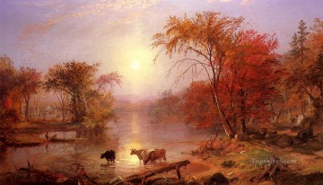 Indian Summer Hudson River Albert Bierstadt Oil Paintings